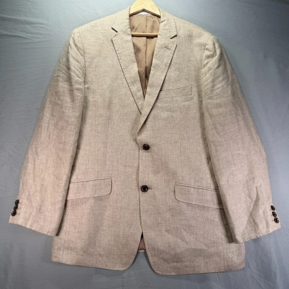 Baird McNutt Murano Linen Suit Blazer Jacket Large Trousers 36x28 Classic Fit